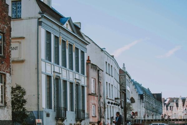 Huizen aan het water in Gent