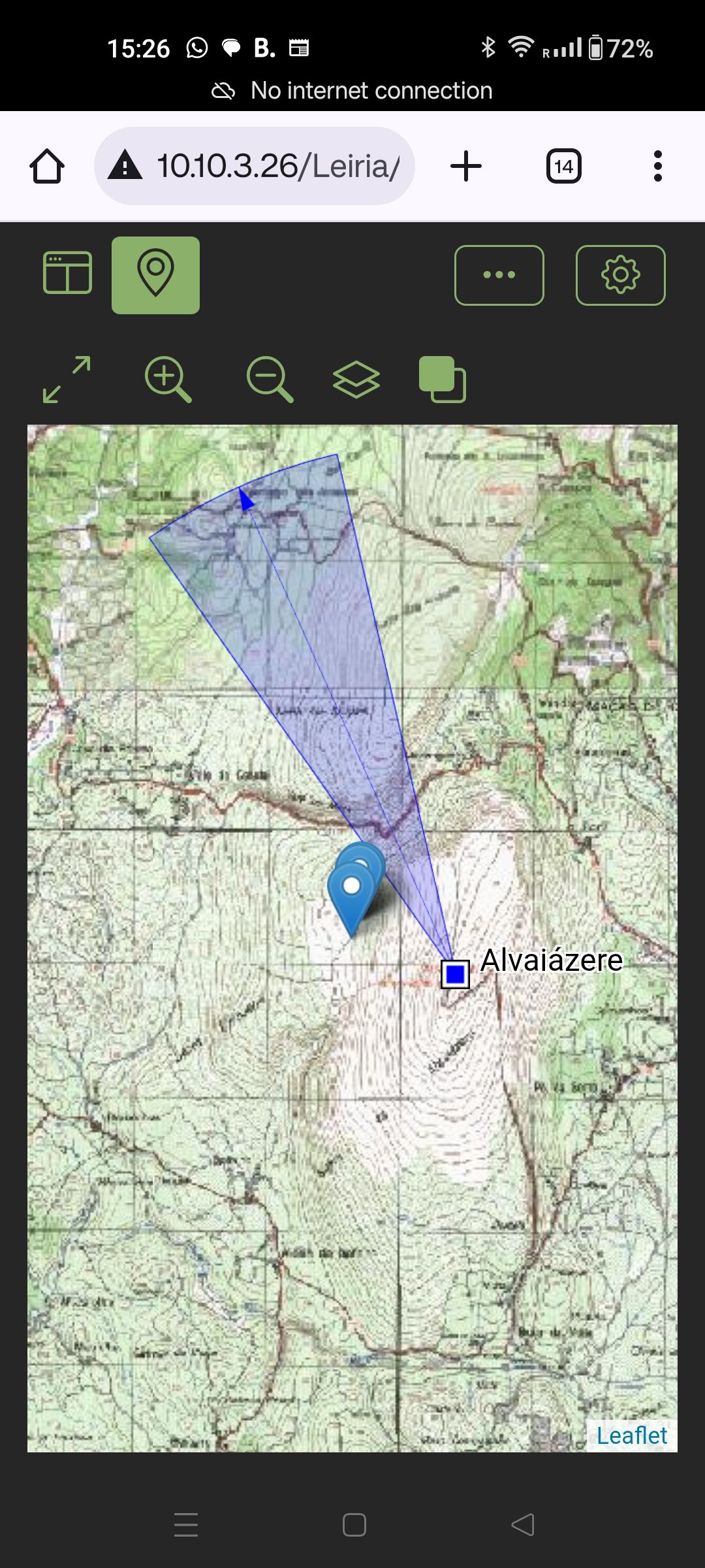 Screenshot van Remote Sensing map waar brandhaarden te zien zijn