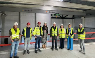 CEO Inge Neven attends the site meeting about the new water infrastructure on the VITO campus in Ostend.