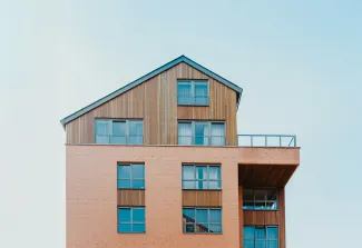 Low angle brown house