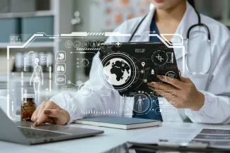 Doctor and tablet