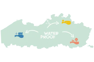 Kaart WaterProof demoruimtes Vlaanderen