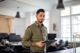 Young man working in IT